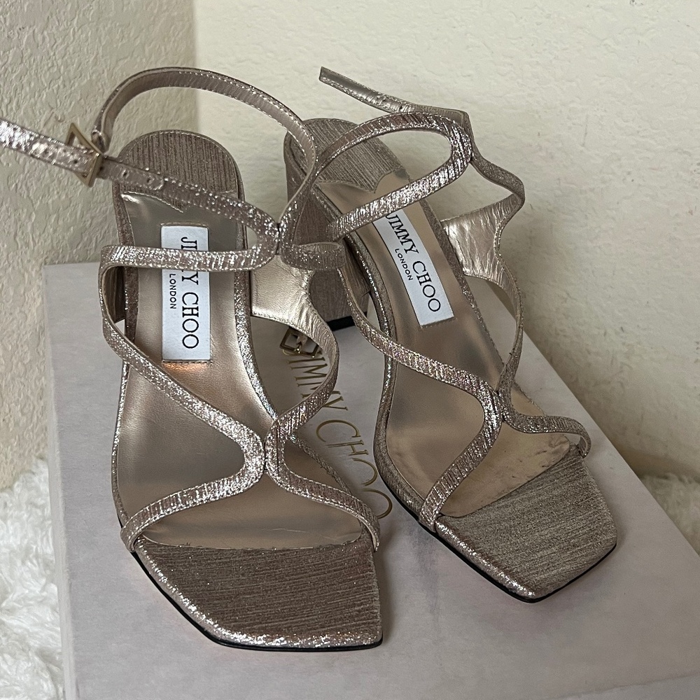 Jimmy Choo Glitter Sandals Women's Size: 7 | IT 37